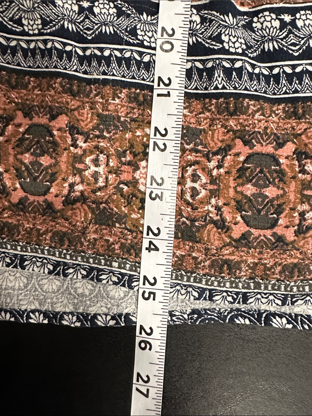 Lucky Brand Boho Navy Multi Printed V-Neck Tassel Tunic - Picture 6 of 7